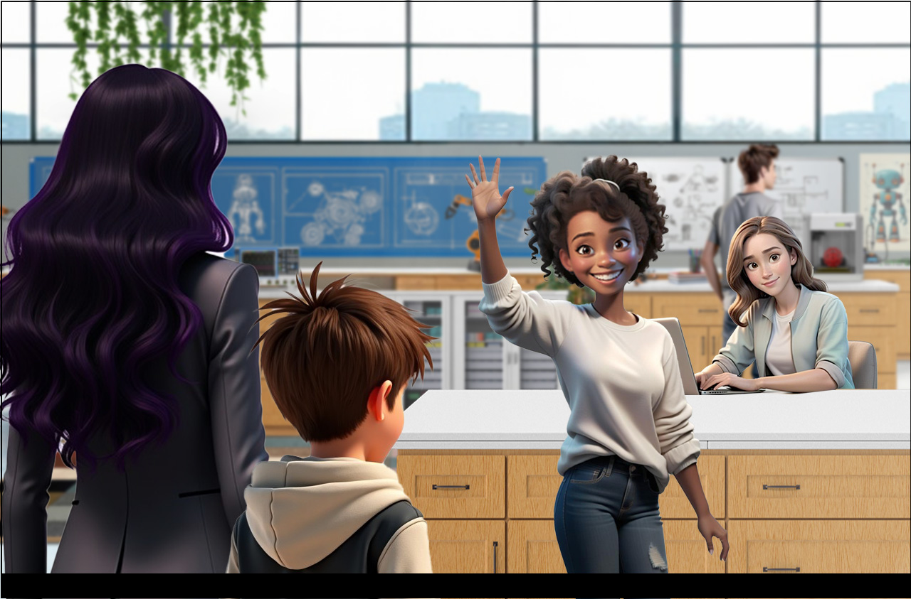 Book scene, Amazing Robot Lab