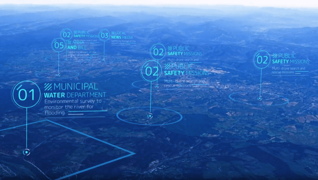 A drawing visualizing navigation zones for the Federal Aviation Administration UPP Phase 2 virtual event