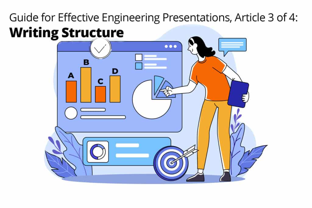 Two employees in a meeting room working on engineering presentations writing structure